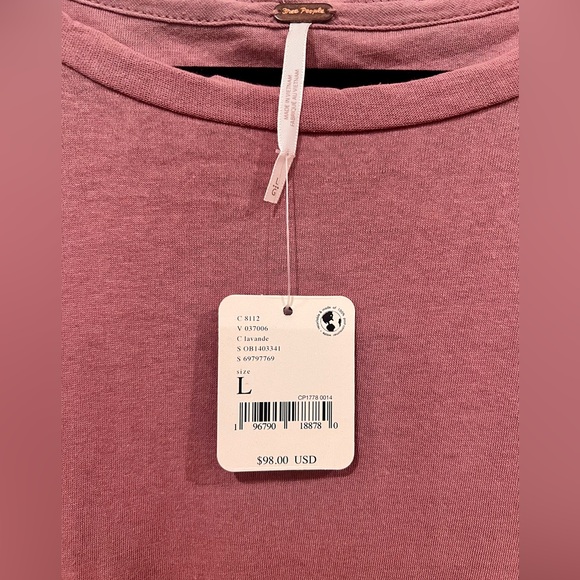 NWT Free People Celine Tee - Lavender - Size L - Picture 8 of 8